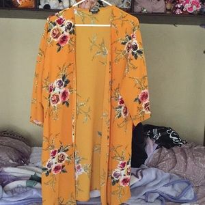 Yellow floral cardigan